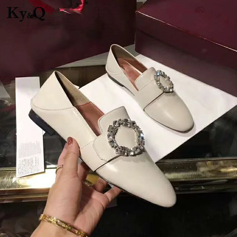 

Brands Fashion New Women Leisure Flats Leather Shoes Rhinestone Loafers Casual Female Driving Ballet Footwear Shoes
