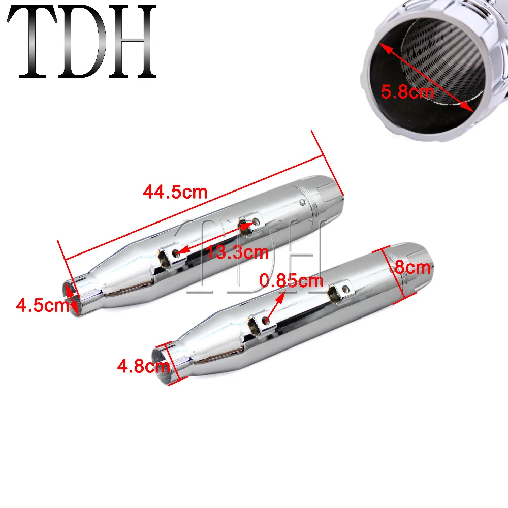 2 шт. хромированные мотоциклетные 3-1/" слипоны выхлопные глушители трубы глушителя для Harley Sportster XL 883 1200 на заказ Superlow