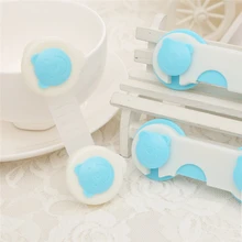 10 шт./лот, клейкие двери, ящики для шкафа, защита для детей, пластиковый замок, синее покрытие, товары для безопасности детей