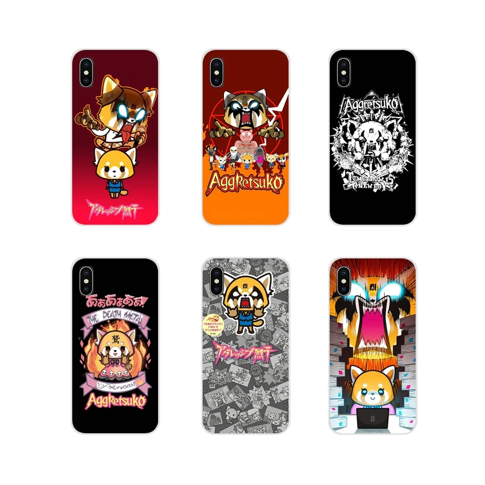 

cartoon tv series aggretsuko Transparent TPU Shell Cases For Xiaomi Mi6 A1 5X 6X Redmi Note 5 5A 4X 4A 4 3 Plus Pro pocophone F1