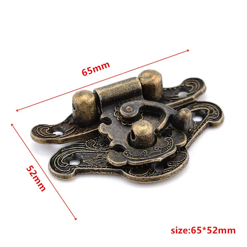 NAIERDI 65*52 мм 4 шт. античный бронзовый замочек защелка ювелирный замок для деревянного ящика мини шкаф Пряжка Чехол с замками декоративная ручка