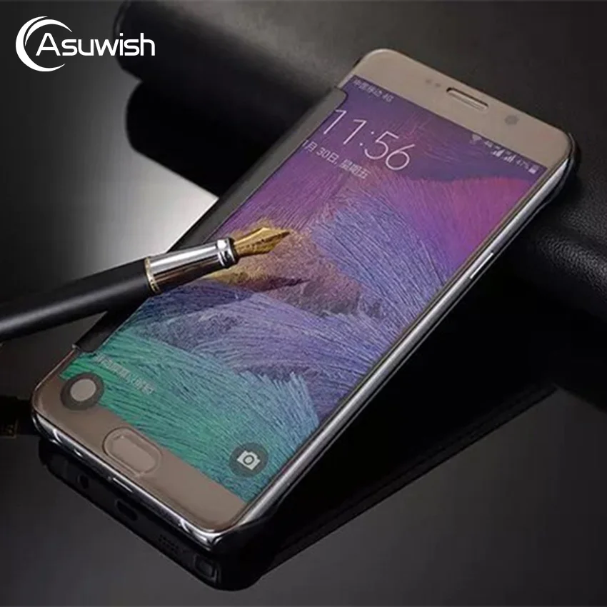 Прозрачный зеркальный чехол с откидной крышкой для Samsung Galaxy Note 5 Note5 SM N920 N920F N920C N9200