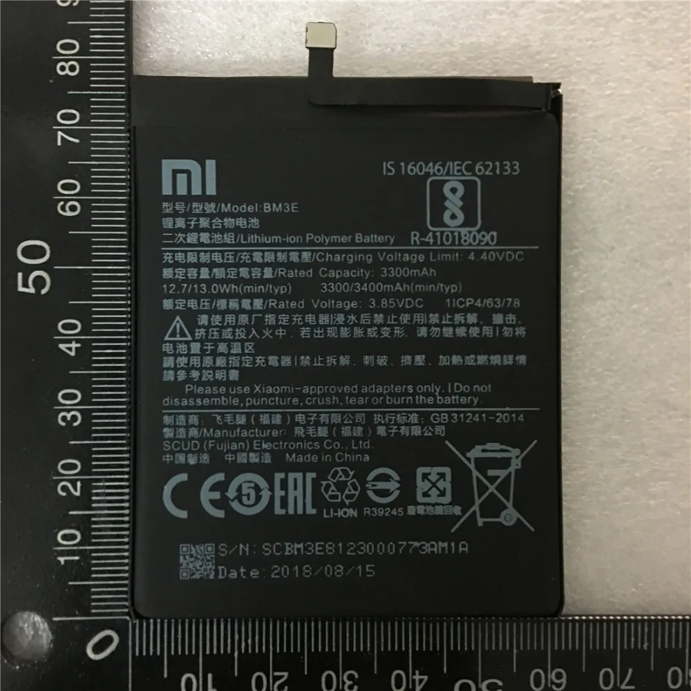 

Original Phone Battery BM3E for Xiaomi Mi 8 Mi8 M8 Real 3400mAh High Quality Replacement Battery