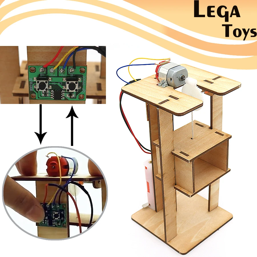 Bricolage enfants Science expérience ascenseur électrique Science modèles Kits physique technologie jouets, bois ascenseur tige jouets éducatifs