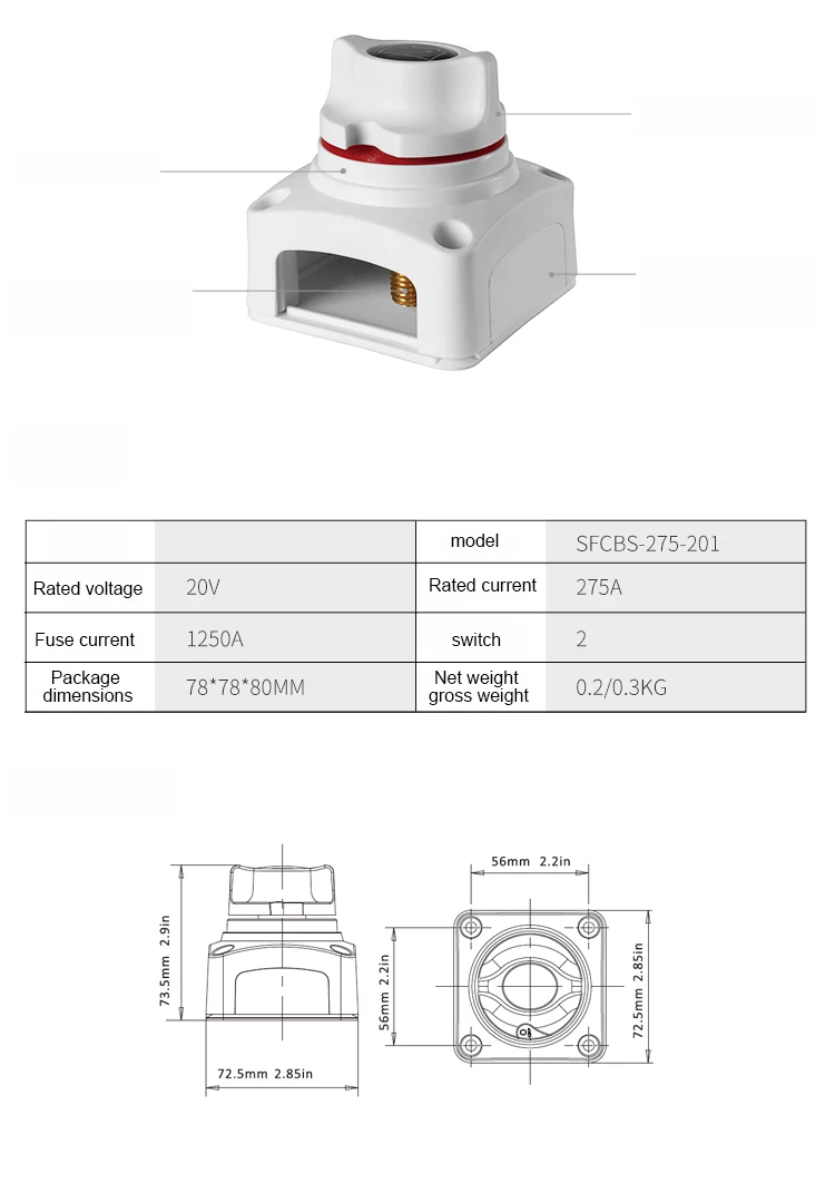 12V24v36v DC яхта Круизный корабль скоростной катер главный выключатель питания высокое качество 2 переключения передач переключатель автомобиля переключатель батареи