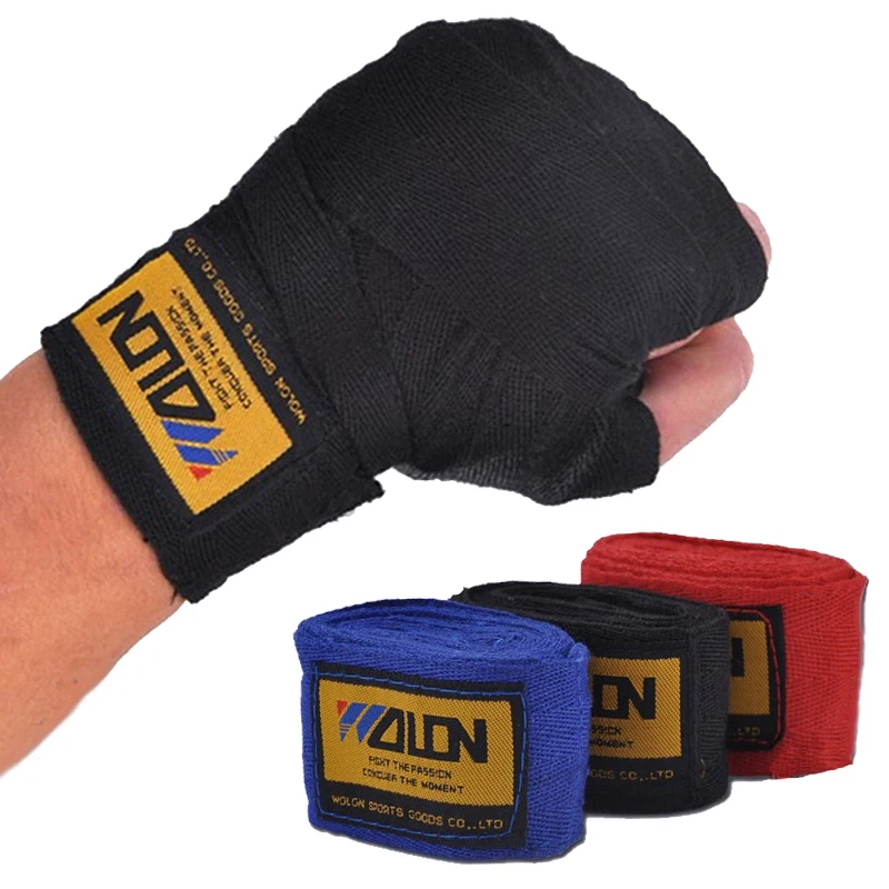 2pcs-roll-Width-5cm-Length-2-5M-Cotton-Boxing-Sports-Wrist-Strap-Bandage-Sanda-Muay-Thai