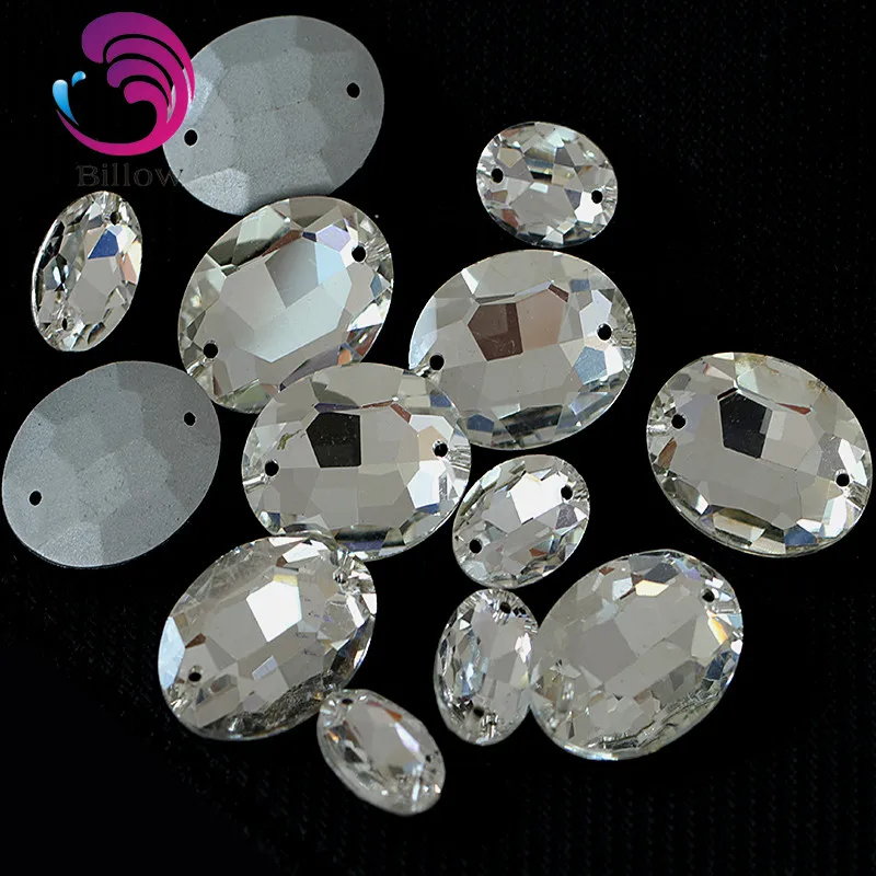 Овальные стеклянные стразы шьют стразы заостренные сзади пришитые бриллианты из хрустального стекла для пошива камней для свадебного платья B3448