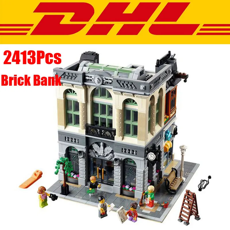 DHL 2016 font b LEPIN b font 15001 2413Pcs Creator Brick Bank Model Building Kits Minifigure