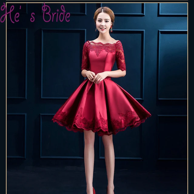 Red Knee Length Cocktail Dress