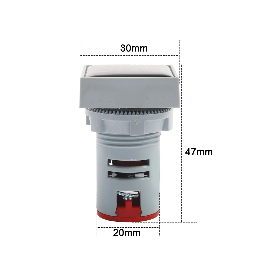 22 мм AC20-500V светодиодный цифровой квадратный вольтметр лампочка-индикатор красный желтый зеленый синий белый