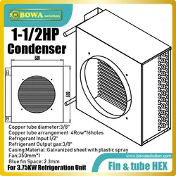 Теплообменник fin & tube 1.5HP большой выбор для новой системы климата энергии moible, особенно в кондиционере воздуха теплового насоса