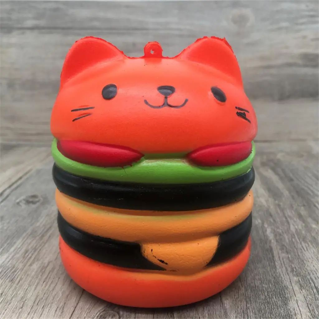 

Soft Hamburger Squishy Slow Rebound Cartoon Mini Pu Foam Toy Cute Color Cartoon Cat Burger Squishy Series Cute Pet Toys - NNL130