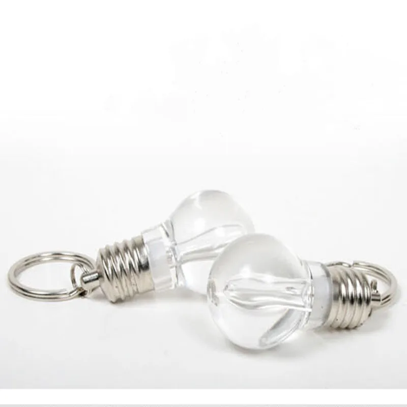 5PCS Bulb Key Chains Colorful Light Bulb Key Ring Keychain Lamp Torch