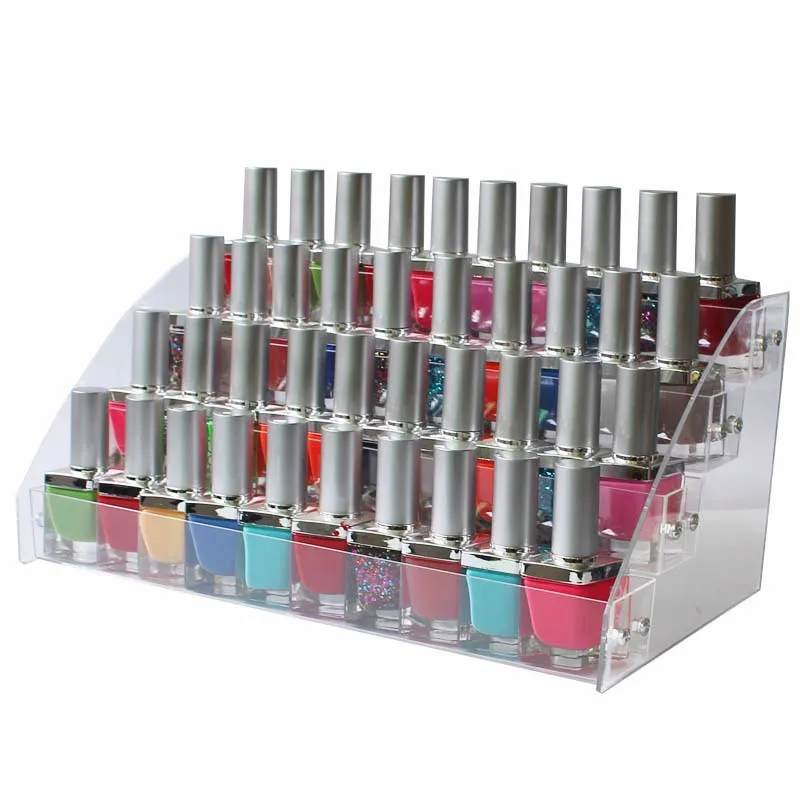 New Transparent Makeup Storage Organizer 2-3-4-5-6-7 Layers Nail Polish Rack Display Shelf Cosmetic Organizer Household Storage