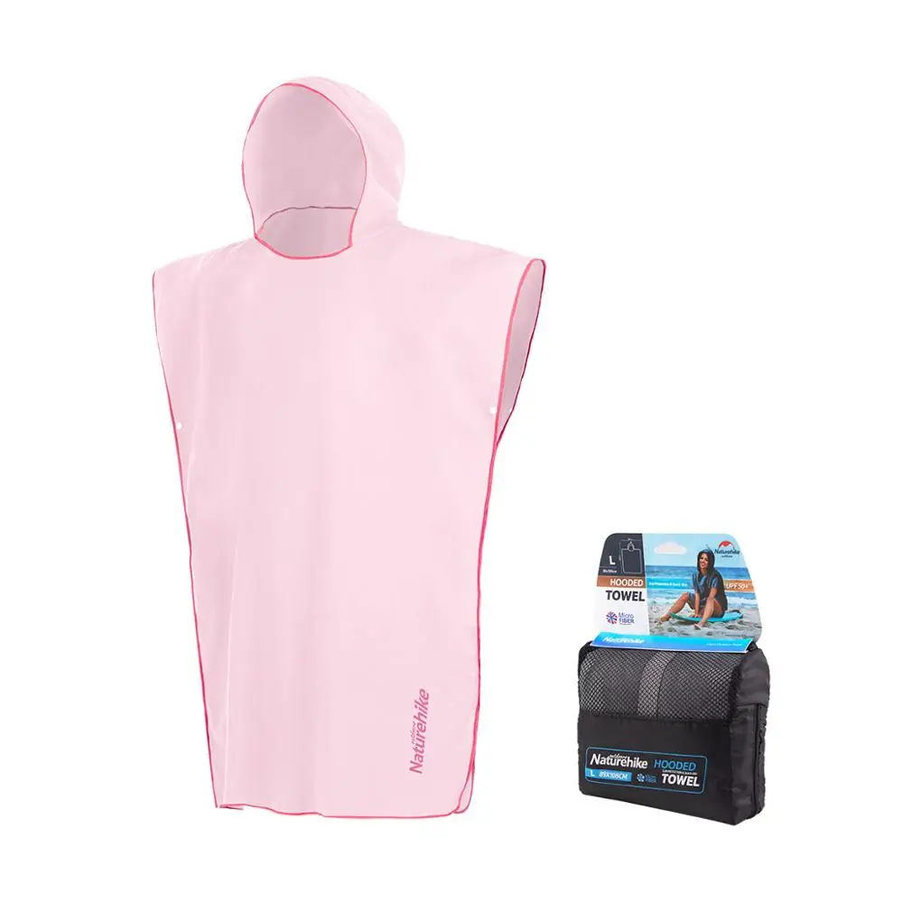 Naturehike Быстрый купальный халат для сушки пляжный Приморский плащ для взрослых мужчин и женщин плавательный банное полотенце-накидка NH18Y050-J - Цвет: Pink
