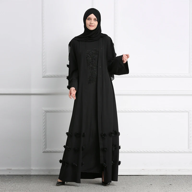 Модные женские вечерние платья abaya Дубайский мусульманский Открытый спереди