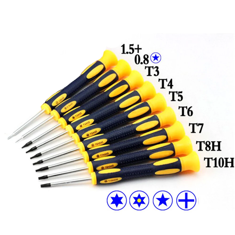 9 шт. CR V 0 8 Pentalobe 1 5 Phillips T3 T4 T5 T6 T7H T8H T10H отвертка Torx Набор для Xbox PSP сотового телефона