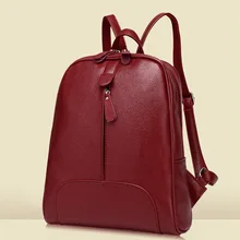 Fashion Echtes Leder Frauen Mochila PU Leder Japan Koreanischen Stil Weiblichen Rucksack Dame Armband Laptop Täglichen Schultasche 2017New