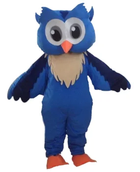 

Big Brown blue Owl christmas mascot costumes 100% real picture for adults Halloween Outfit Fancy Dress Suit Free Shipping
