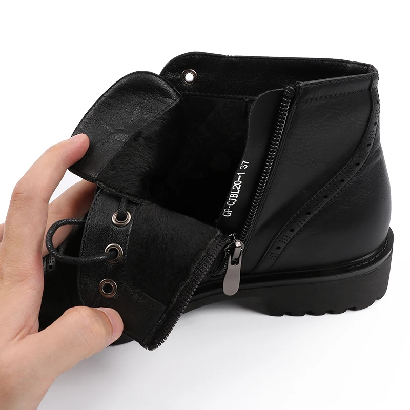 AIMEIGAO Fashion Vintage Women Ankle Boots Soft Leather Flat Shoes Comfortable Women Boots Lace Up Soft Leather Classic Shoes