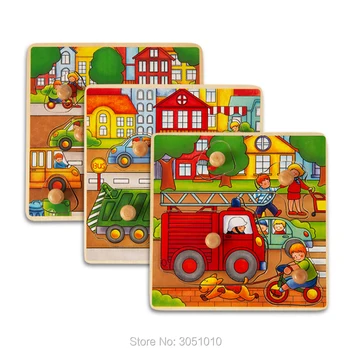 

New 3 Types 1 Pcs/Set Cognition Board Montessori Kids Educational Toy Children Wooden Jigsaw Puzzle Toys Color Match Game Board