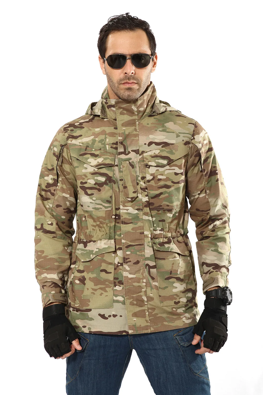 Армейская полевая тактическая куртка, Мужская водонепроницаемая камуфляжная военная куртка, осенняя ветровка с несколькими карманами, пальто пилота