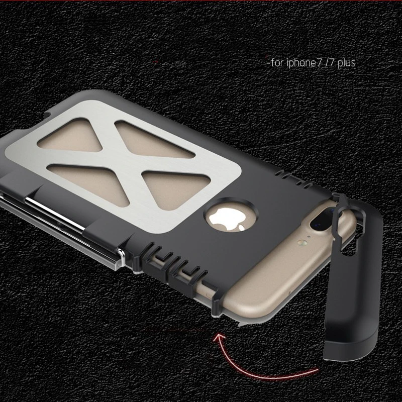 Для iphone 8 7 6 6 S Plus Роскошные 3D Блеск жесткий Алюминий металл+ Мягкий силиконовый Панцири флип защитная задняя крышка телефона чехол