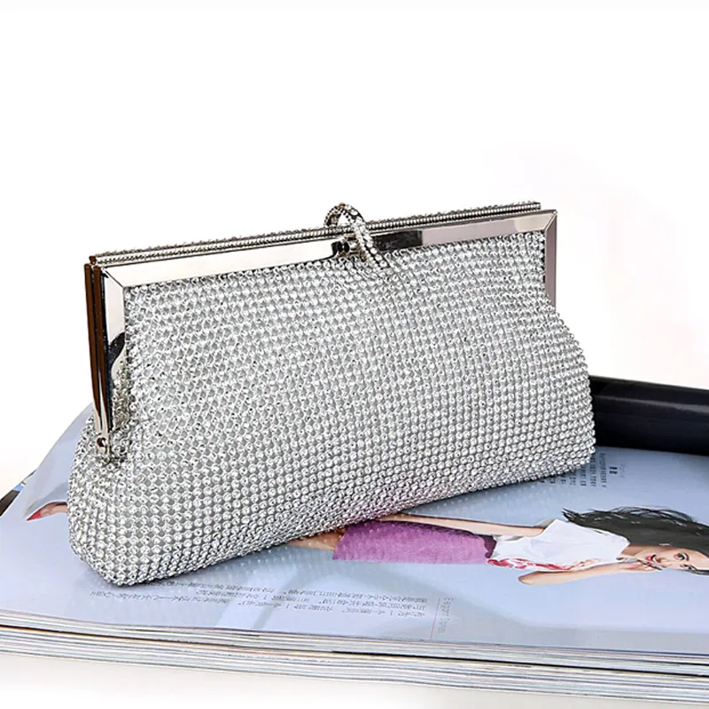 

NEW Luxury Rhinestones HOT women clutch bags diamonds finger ring evening bags crystal wedding bridal handbags purse bags holder
