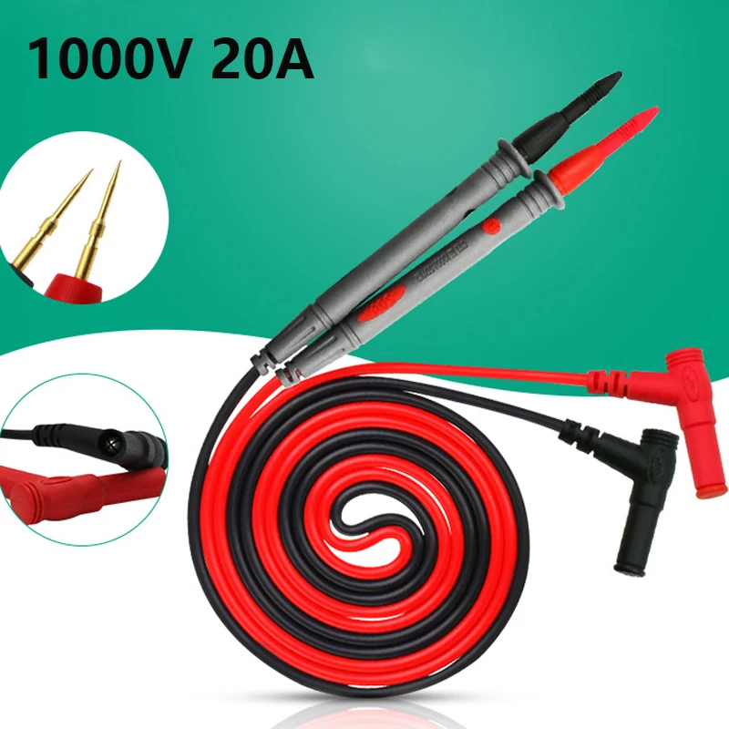 

1 Pair Universal Probe Test Leads Pin for Digital Multimeter Needle Tip Meter Multi Meter Tester Lead Probe Wire Pen Cable 20A