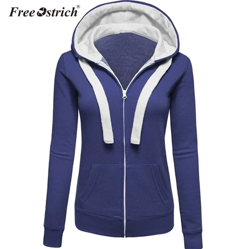  Free Ostrich Hoodies Warm Winter Sweatshirt Women Pocket Zipper Long Sleeve Slim Plus Size harajuku
