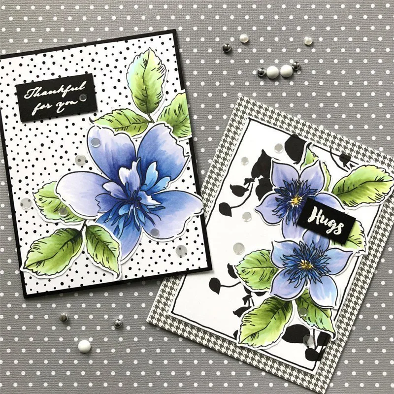 

Flower Floral Clear Stamps and Metal Cutting Dies Scrapbooking for 2019 New Craft Dies Set Embossing Stencils