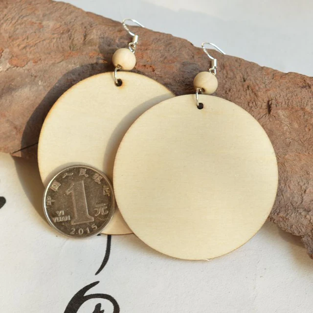 Buy Uniyimi Unfinished Wooden Blank Big Round Earrings Wood Dangle Drop Earings