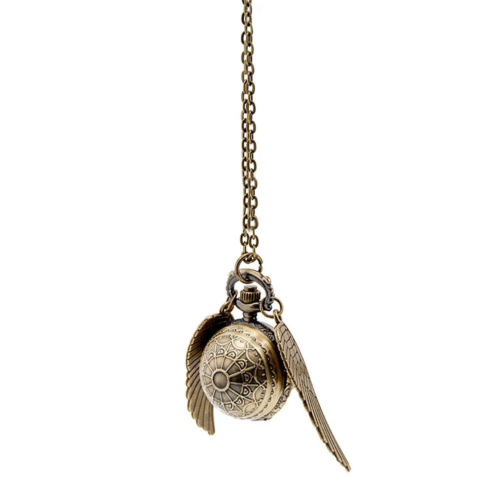 Модные ювелирные изделия Винтаж Шарм hp Snitch крылья кварцевые карманные часы ожерелье для мужчин и женщин