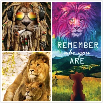 

NEW 5D DIY Diamond Painting Animal "Lion Series" Diamond Embroidery Cross Stitch Needlework Gift Full Rhinestone Home Decoration