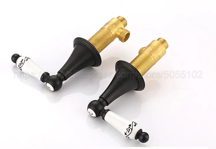 Basin Faucet 3 Hole Bathroom Sink Faucet Deck Mounted Cold Hot Oil Rubbed Bronze Sink Faucet Mixer Tap znf074