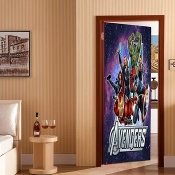 

3D The Avengers Door Wrap Wall Sticker Vinyl Art Decal Home Decor Kids Room Mural