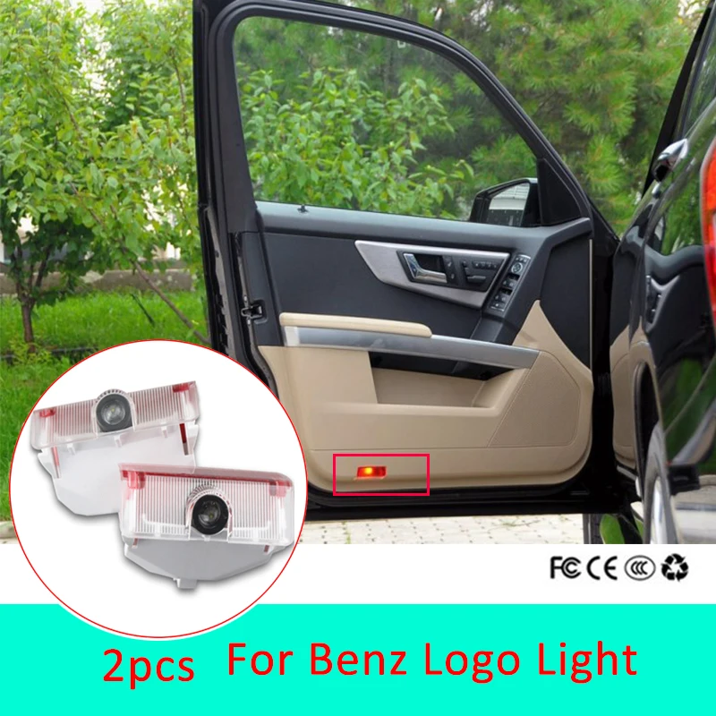 2 шт. светодиодный Автомобильный Дверной светильник для Mercedes Benz GLK X204 A w169 w168 B w245 AMG светильник с логотипом лазерный проектор аксессуары для стайлинга автомобилей
