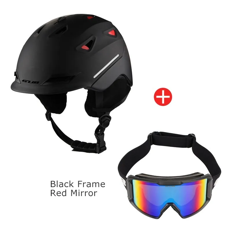 Лыжный шлем цельно-Формованный сноуборд шлем для взрослых мужчин и женщин Спорт на открытом воздухе катание скейтборд лыжный шлем очки - Цвет: Set D