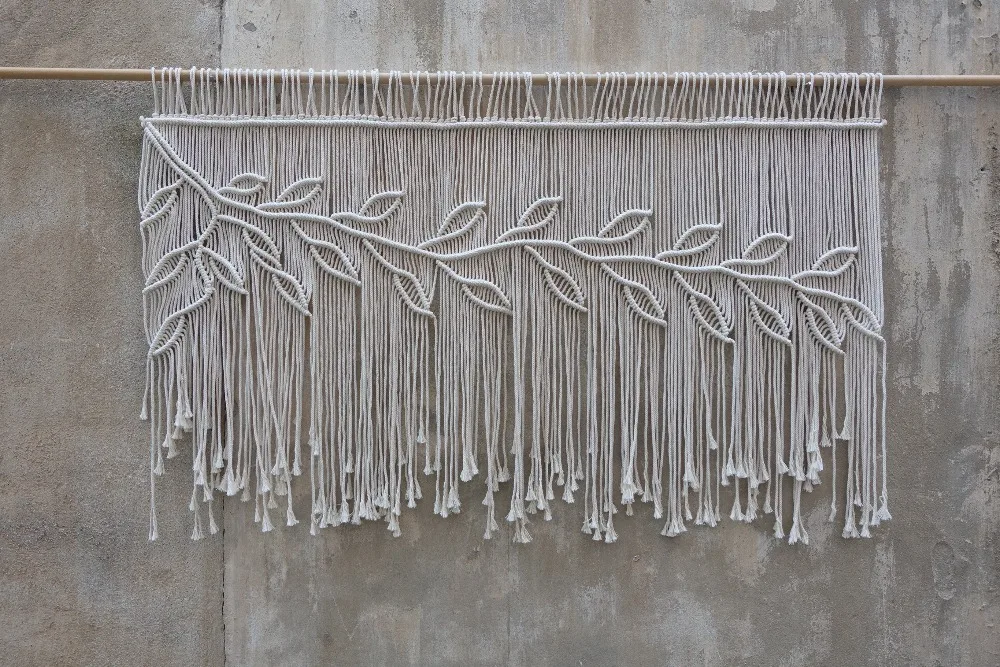 

Macrame Wedding Backdrop Leaves Macrame Curtain for Wedding background decor
