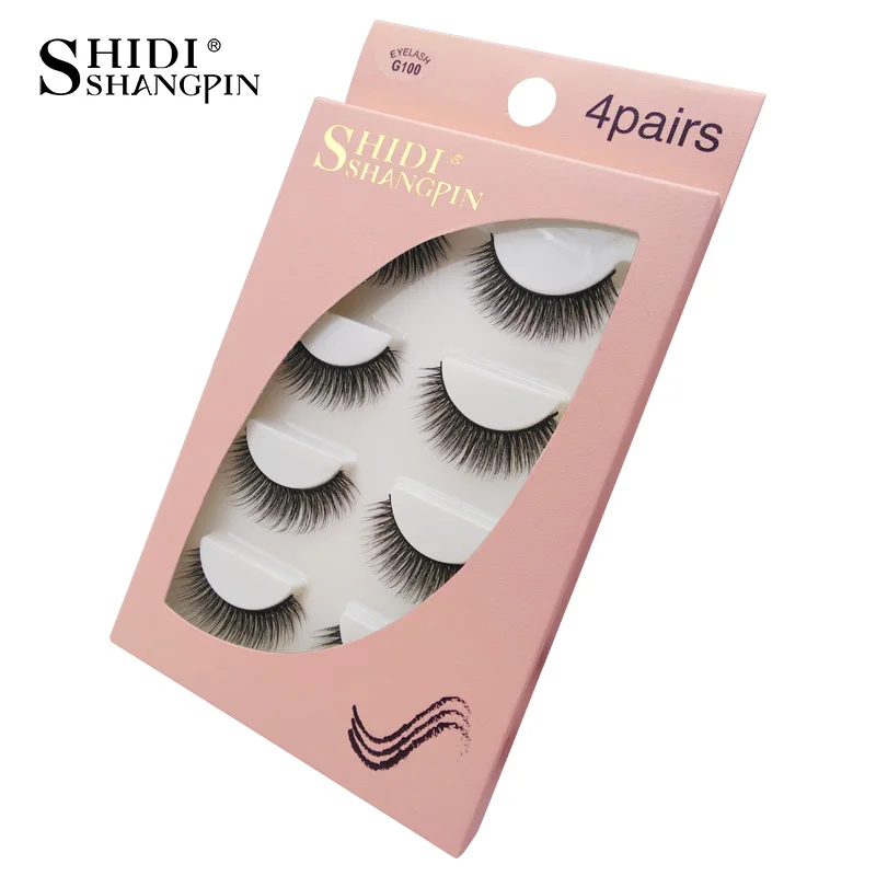 Shidhangpin 4 пары норковых ресниц Длинные ресницы макияж натуральные Maquillajes 3d