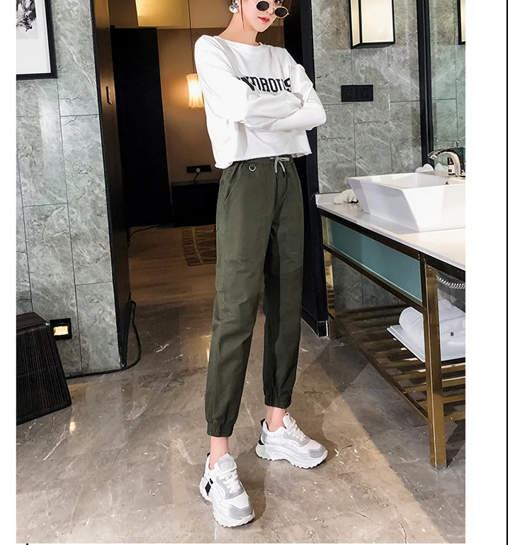 2019 Spring and summer new style Slim loose harem pants Casual straight cropped pants Slim pants 2019 Spring and summer new style Slim loose harem pants Casual straight cropped pants Slim pants