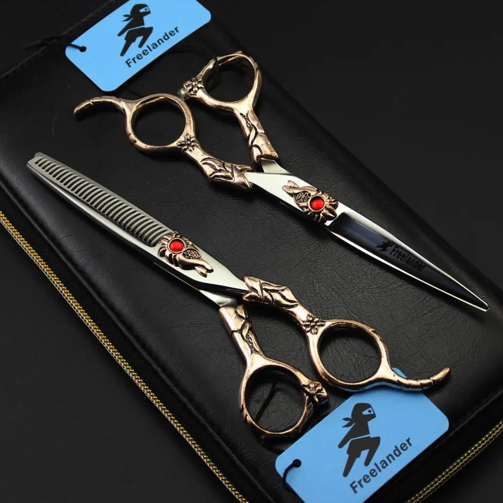 

Professional hairdressing Scissors 440c steel Hair Barber scissors set Scissors Hair Scissors retro quality Salon 6 inch makas