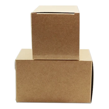 

Wholesale 150 Pcs/Lot 6*6*8cm Brown Kraft Folding Birthday Party Gift Business Card Paper Pack Box Craft Cake Bakery Package Box