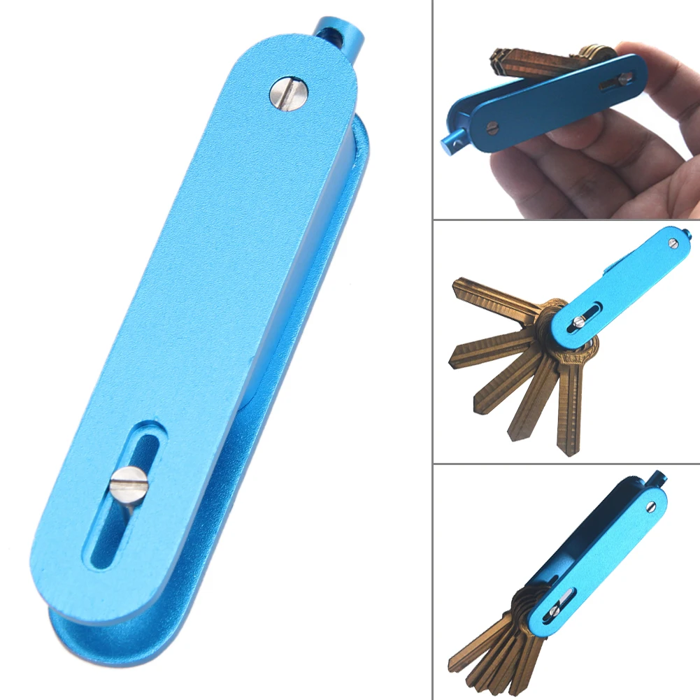 Pocket Aluminum Key Holder Organizer Clip Folder Keychain Keyring Green FZ