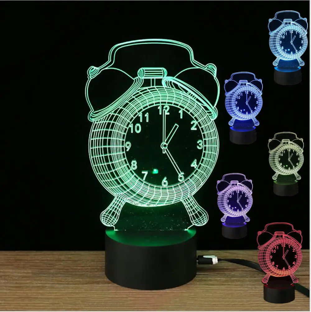 Luminaria освещение ребенок дети подарок для ребенка LED 3D Иллюзия 7 цветов ночник