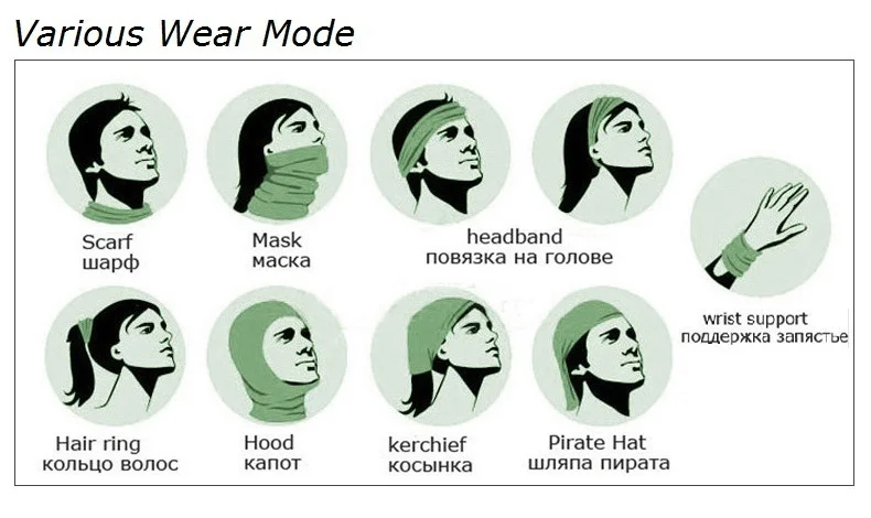 Унисекс полиэстер микрофибры банданы Головные уборы Спорт Для женщин бесшовные Головные уборы головы Обёрточная бумага multifunctiol hoofdband для лагеря Велоспорт