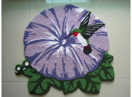 

European exports shag carpet bedroom living room coffee table and rug custom purplish blue morning glory hummingbird mats