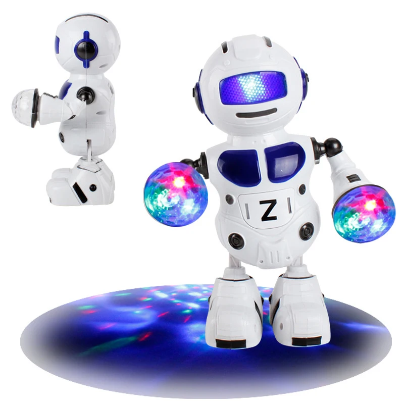 180 Вращающийся умный космический танцевальный робот электронный прогулочный английский говорящий робот с музыкальным светом Игрушка