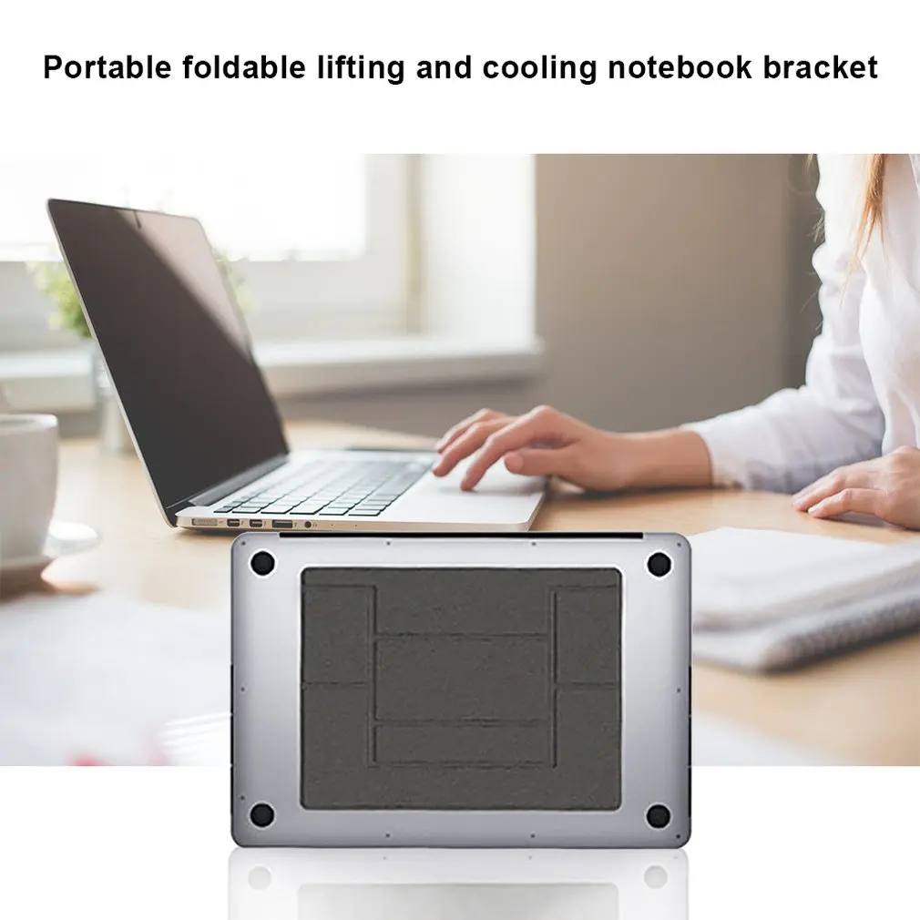 Adhesive Laptop Stand Adjustable Pad Bracket Folding Tablet Holder Ultra Thin for Macbook Notebook type