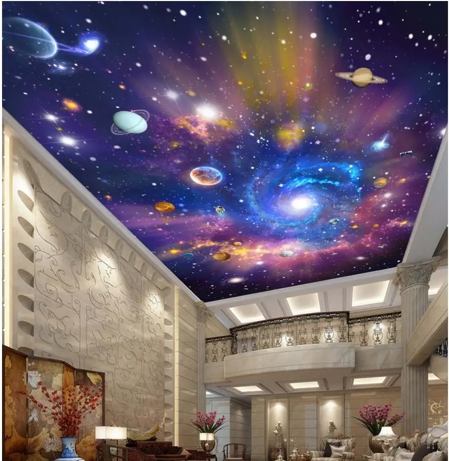 

3d ceiling wallpaper custom photo mural The Milky Way galaxy room decoration painting 3d wall murals wallpaper for walls 3 d